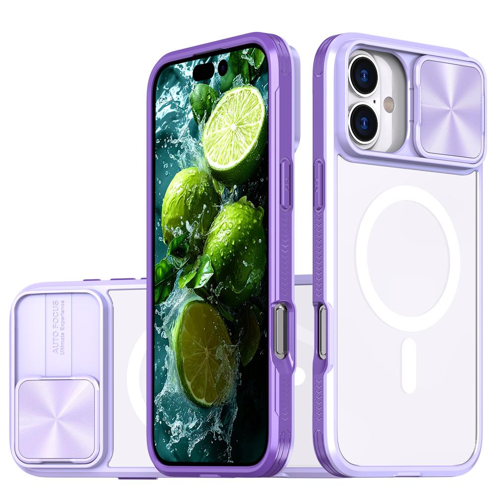 Slide Camera Lens Protection Clear For Magsafe Phone Case For 17 16 15 14 13 12 11 Pro Max Magnetic Wireless Charge Cover