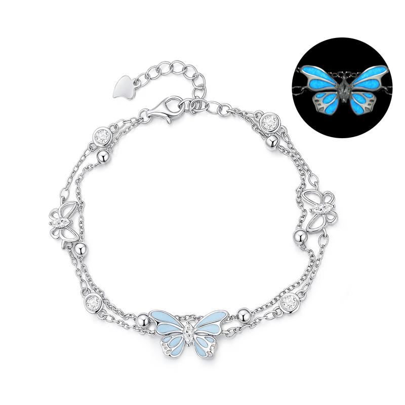 Barbie Bracelet [Dream Blue Butterfly] Luminous exquisite dreamy butterfly wrist bracelet, niche design, high-end, elegant, simple Ba2508005