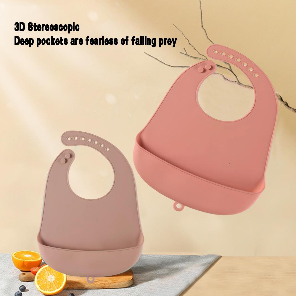 1/2pcs Food Grade Infant Eating Bibs Simple to Clean Baby Drool Towels Waterproof Children