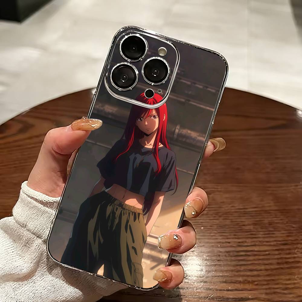 Anime Fairy Tail E-Erza Phone Case Transparent Silicone Soft For iPhone 17 16 15 14 13 12 11 Mini Pro Max Plus iPhone13PROMAX