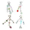 Aesthetic Star Strawberry Key Rings Elegant Bag Charm Bead Keychain Bag Pendant Key Ornament for Purses and Present