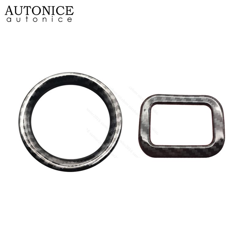 2pc Carbon Fiber Color Headlight Switch Decorative Cover Trim Fit for Dodge Journey JCUV 2013 2014 2015 2016 2017 2018