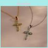 Heart Shaped Cross Pendant Necklace With Pearl Chain For Fashionable Women And Men
