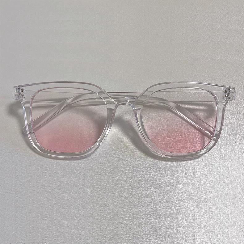 Gradient Blush Sunglasses Unisex Fashion Square Sunglasses Casual Anti-Glare Shades for Driving UV400 Trendy No Makeup Eyewear
