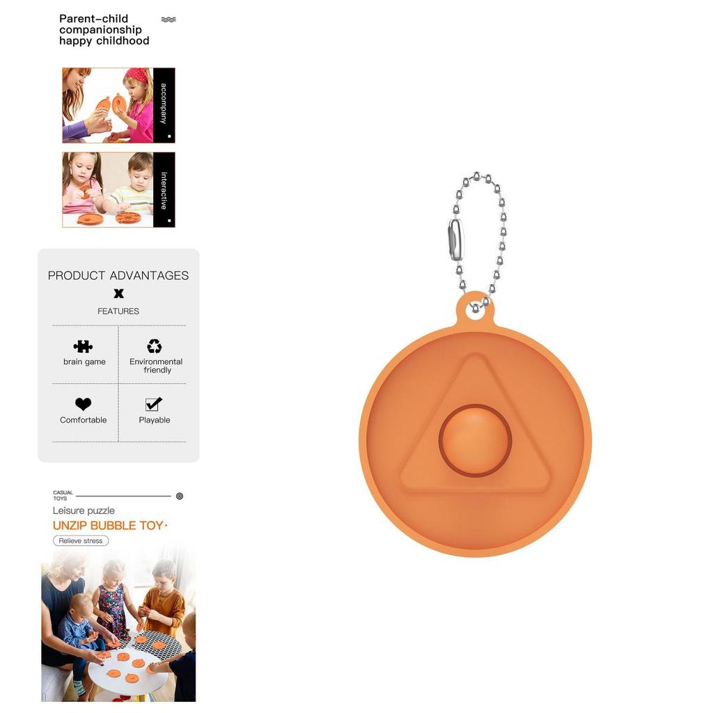 Squid Game Pop It Simple Dimple Push Bubble Keychain Pendant Fidget Toy For Stress Relief Fun
