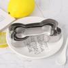 3pcs/set Dog Bone Shaped Cookie Cutter Mold Stainless Steel Pastry Biscuit Cake X3UC