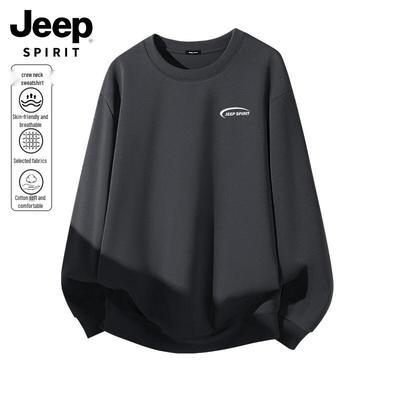 JEEP SPIRIT Men's Round Neck Long Sleeve Printed Sweatshirt