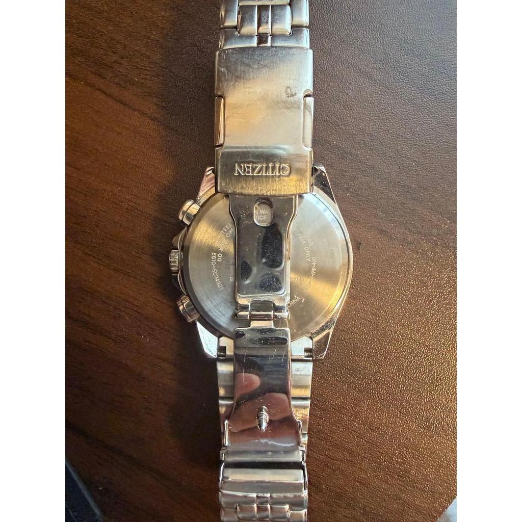 Used CITIZEN Eco-Drive Chronograph Men's Watch with Box and Accessories E610