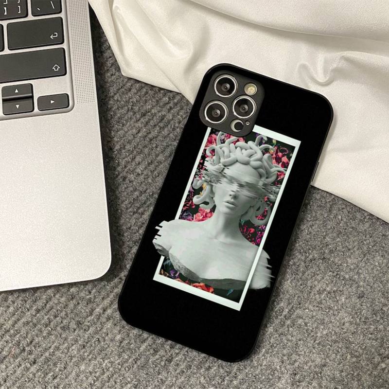 Mona Lisa David Statue Abstract Art Phone Case for iPhone 11 12 13 mini pro XS MAX 8 7 6 6S Plus X 5S SE 2020 XR cover