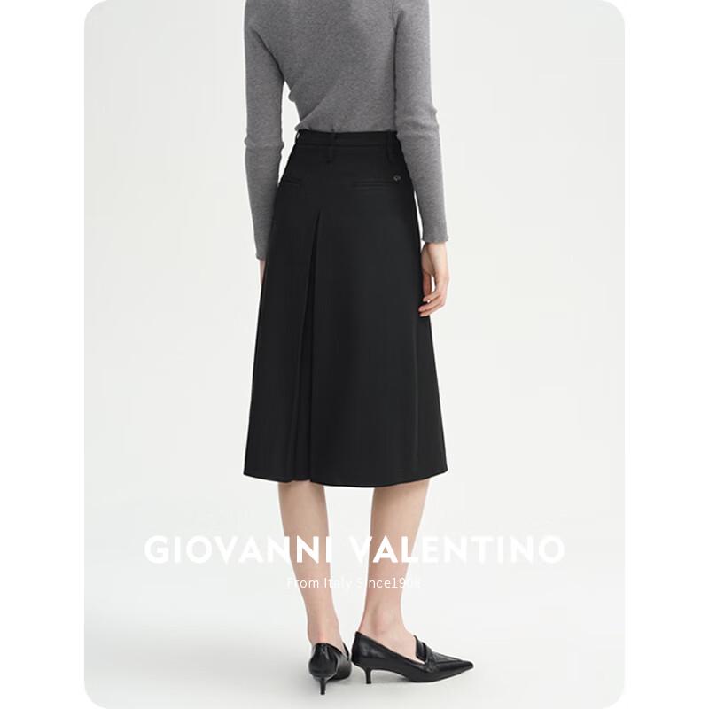 Giovanni Valentino Pleated A-Line Midi Skirt