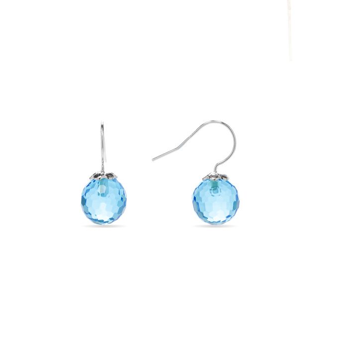 Boucles D'oreilles - Luxenter - Geel - Argent 925 - Quartz Hydrothermal Bleu - Finition Rhodium