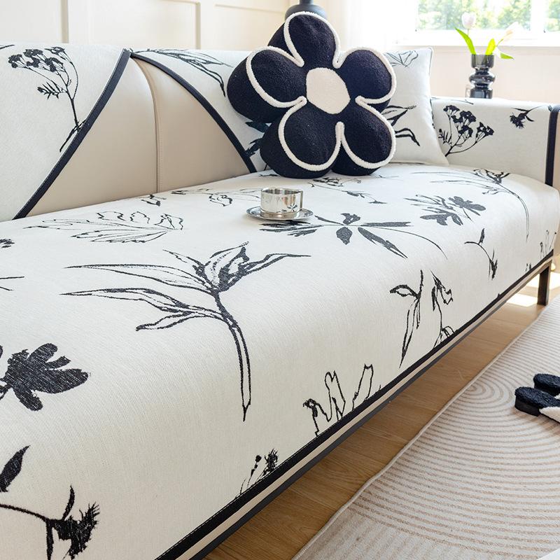 Fehér jacquard zsenília kanapészőnyeg puha Four Seasons univerzális csúszásmentes kanapéhuzat Otthoni nappali dekoráció kínai párna