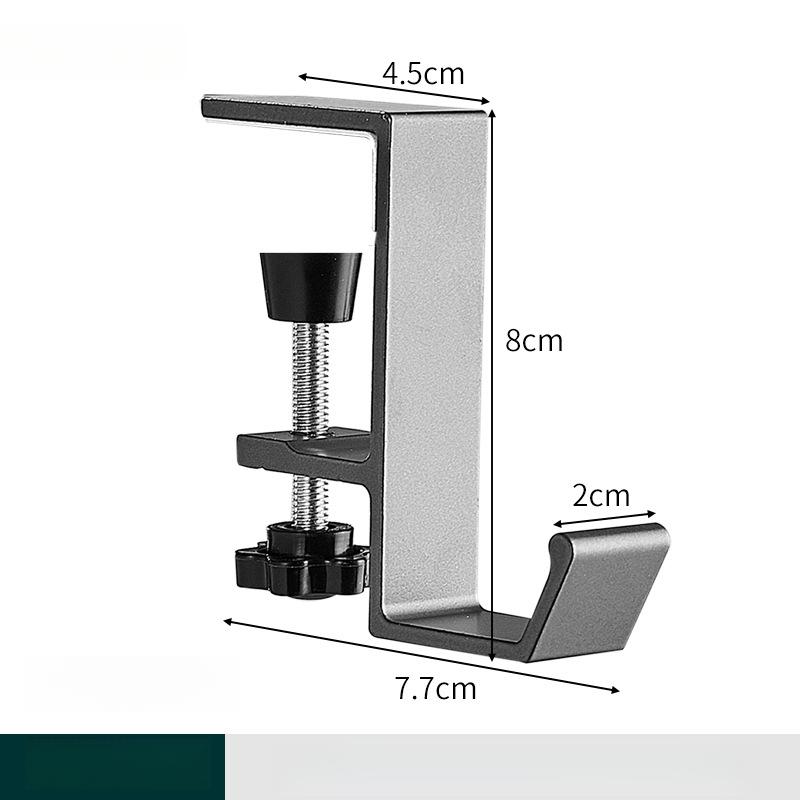 

No-Drill Desk Hook Simple Single Hook Space Aluminum Hook Desktop Storage Organizer Hook Desk Edge Creative Hook сірий колір