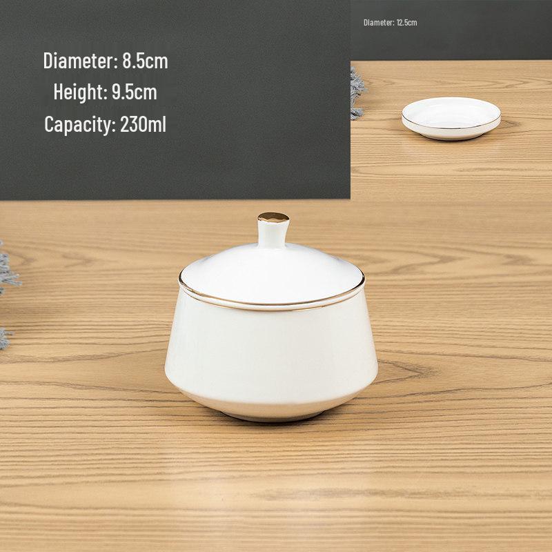 Keramik-Doppelkessel-Schmortopf mit Deckel für Suppe, Vogelnest und gedämpfte Eier