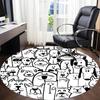 1pc Puppy Cat Office Round Area Rug, Indoor Mat Suitable ForOffice, Under Office Chairs Bedroom Living Room Home Decor, Room Decot056
