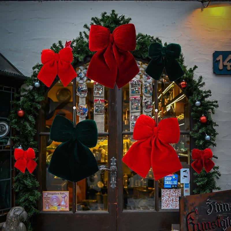 1Pc Christmas Decorations High end Velvet Bow Red Pendant Wine Red Velvet Wedding Decoration Christmas Tree Hanging Decoration