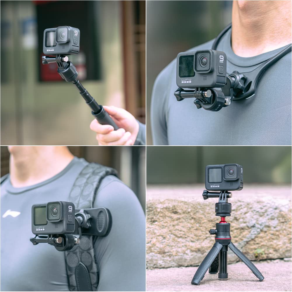 SUREWO Quick Release Base Mount Kit for Magnetic Suction Swivel Lock Adapter Compatible with GoPro Hero 12 11 10 9 8 7 6 5 DJI Osmo Action Quick