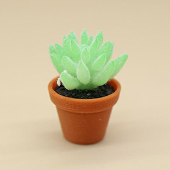 5Pcs Miniature Potted Plants 1/12 Scale Doll Mansion Accessories Realistic Mini Plant Model for Collectors Kids Imaginative Play