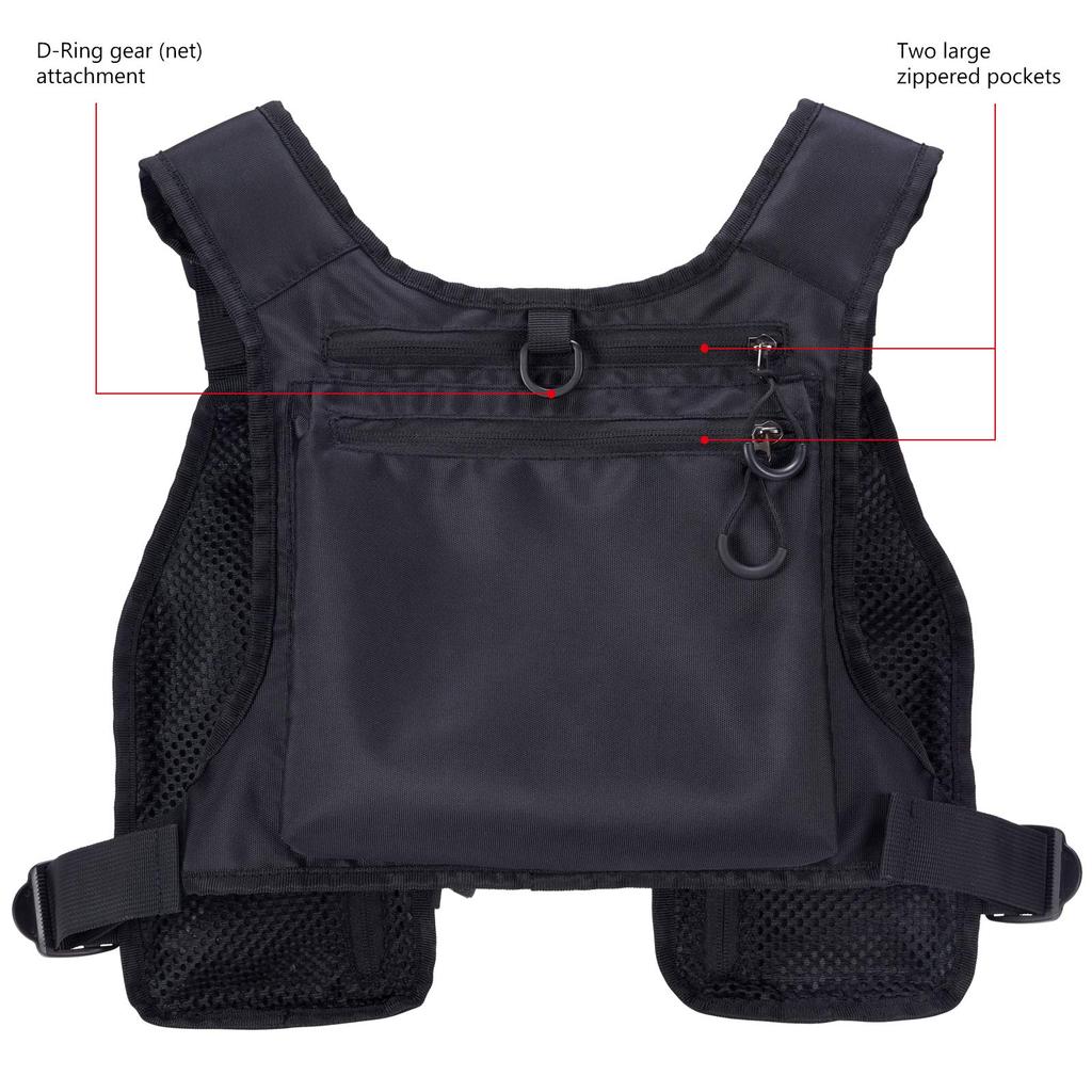 Bass Dash Fishing Fishing Fishing Short Game Vest FV08 [Bassdash] Vest, Lightweight, Unisex, Vest, Vest, (No Buoyancy) (Black)