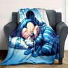 1pc Mickey Mouse Sleepwear Print Soft Home Blanket - Cute Cartoon Decorative Throw for Roomz007