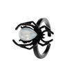 Personality Retro Animal Spider Water Drop Crystal Couple Rings for Women Punk Style Hip Hop Rock Finger Jewelry Accessory Gift