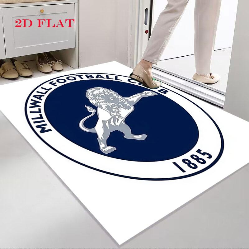 Millwall F.C. Poster Tappeto Tappetino con Logo per Soggiorno Camera da Letto Casa Decorazione Divano, Tappetino Antiscivolo per Giochi Bambini