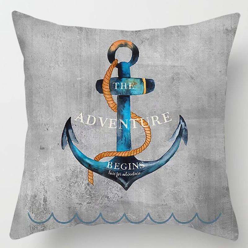 Marine sailor flower pillowcase home office decoration pillow bedroom sofa car cushion cover