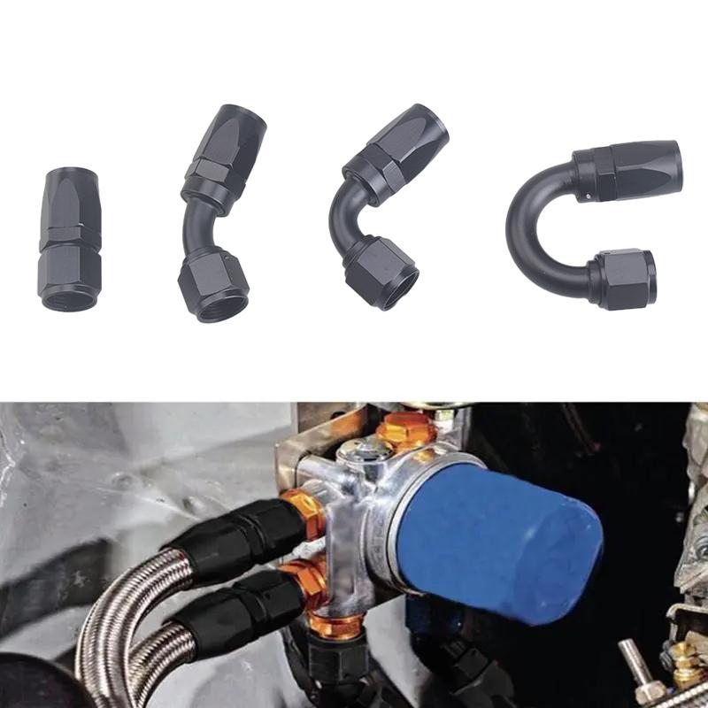 Universal AN4 AN6 AN8 AN10 AN12 Straight 45 90 120 180 Degree Oil Fuel Swivel Hose End Fitting Oil Hose End Adaptor Kit Tube Joi Fuel Injectors 6