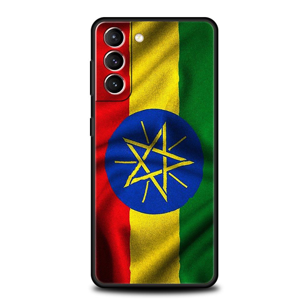 

Ethiopia Flag Phone Case For Samsung Galaxy S24 S23 S22 S20 Ultra S21 FE 5G S10 S9 Plus S10E S8 Soft Silicone Cover Samsung S24Ultra