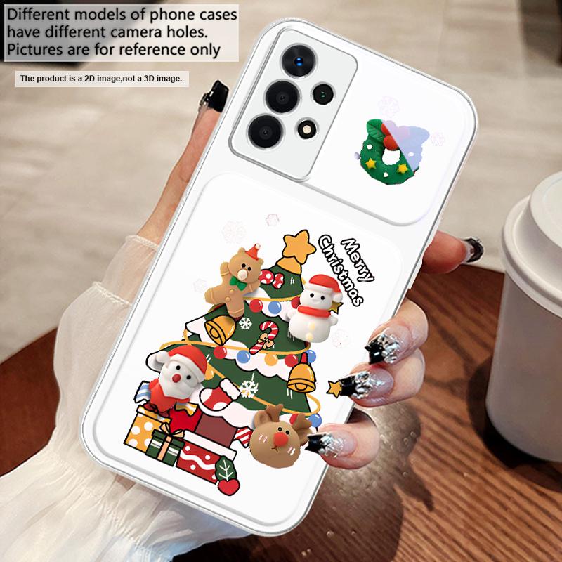Cartoon Christmas tree For Samsung A73 72 71 A70 56 55 54 A53 52 51 50 42 A35 A34 33 32 31 26 25 24 23 22 30 glass phone case