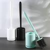 Silicone Toilet Brush Wall Mounted Breathable Holder Soft Bristle Odor Free Bathroom Toilet Cleaning Supply