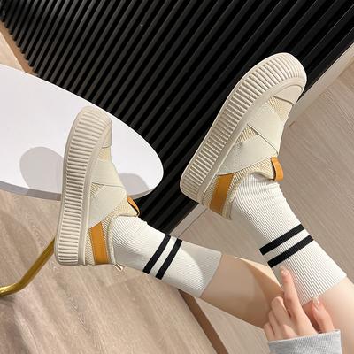 Frühling neue Damen Freizeitschuhe erhöhte Plateauschuhe Slipper Koreanische Version Damenschuhe Canvas Schuhe Sport atmungsaktive Board Schuhe