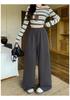 2026 Spring Plus Size Women's Wide-Leg Drawstring Pants - Casual, Elastic Waist, High-Waisted, Slimming Fit