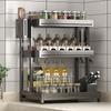 Two-Tier Black Kitchen Countertop Spice Rack