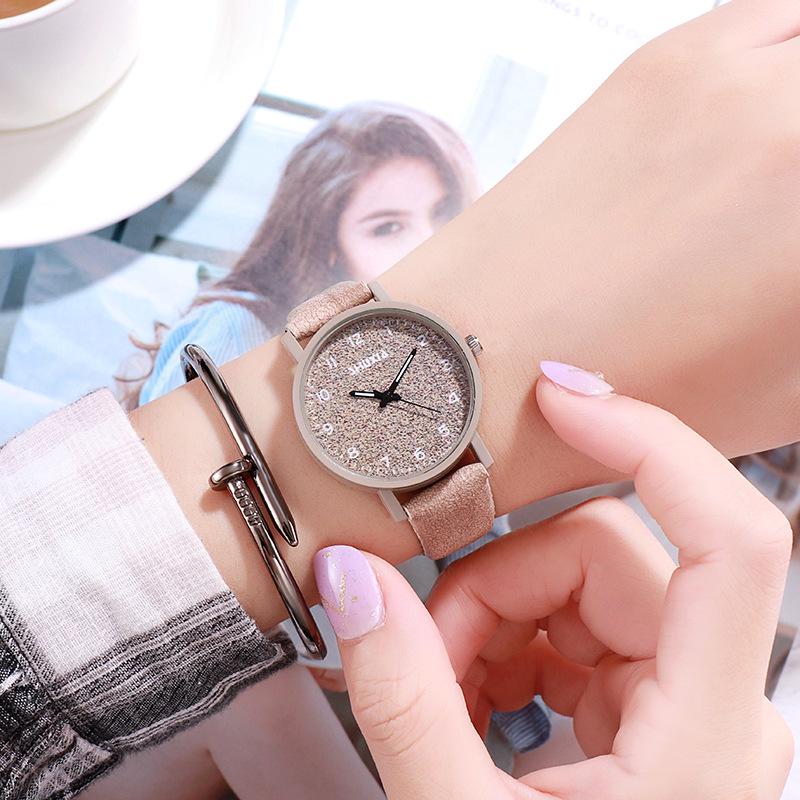 Korean Style Unisex Stone Texture Leather Belt Quartz Watch
