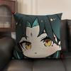 Xiao Cute Genshin Impact Cushion Cover Natural Linen Organic Fabric Double-Sided Printing Sofa Home Decor Gift Pillow Case