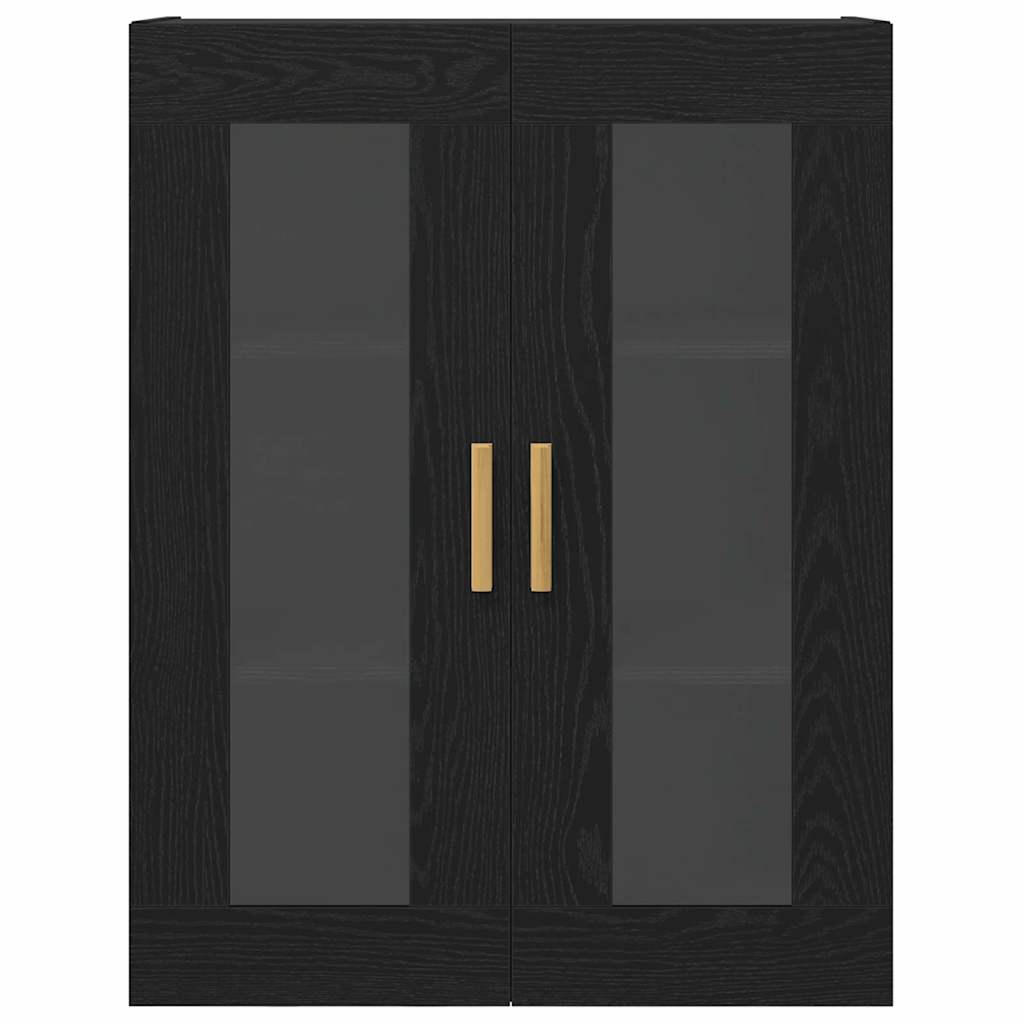 Wall Mounted Cabinet Black Oak Effect 69.5 X 34 X 90 Cm