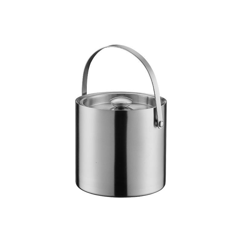 3L Double-Layer Insulated 304 Stainless Steel Ice Bucket with Thickened Handle for Wine & Beer
