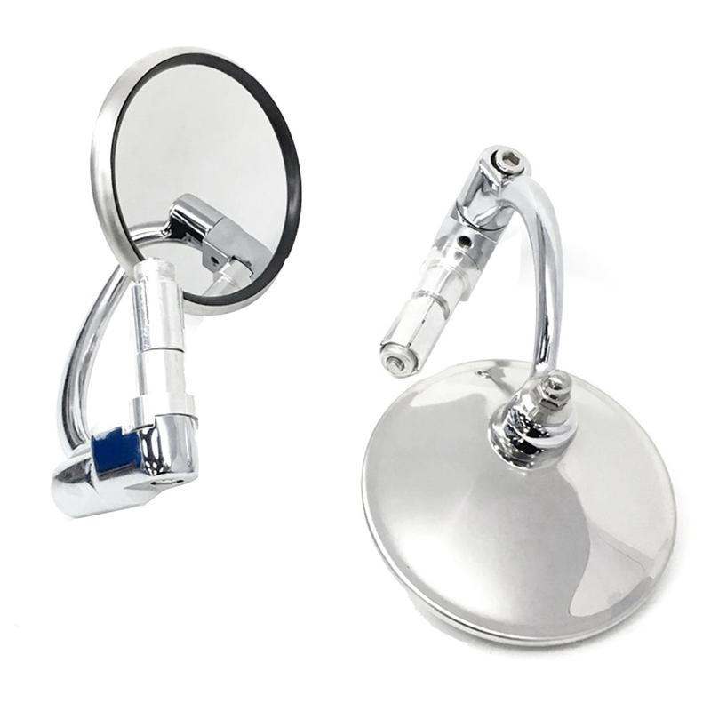 Motorbike Rearview Mirror Bent Bar Round Mirror Universal Handlebar Mirror Reflective Mirror Motorcycle Supplies