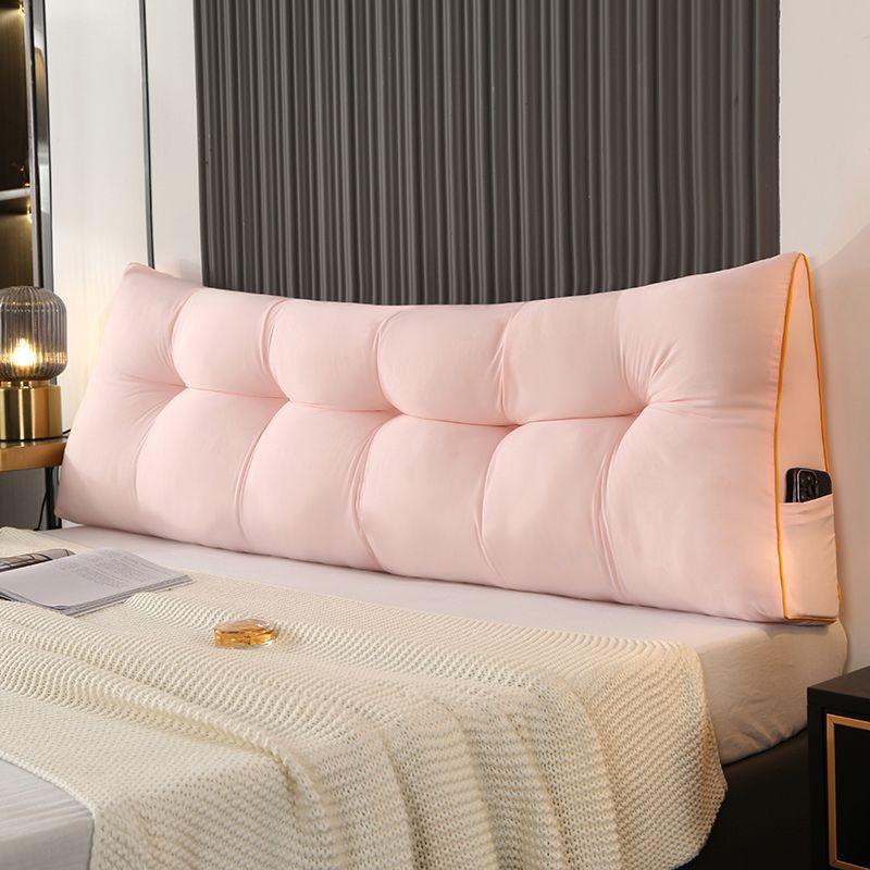1pc Triangular Headboard Pillow Daybed Wedge Pillow with Side Pockets,Bolster Backrest Support Cushion for Twin/Queen/King Beds