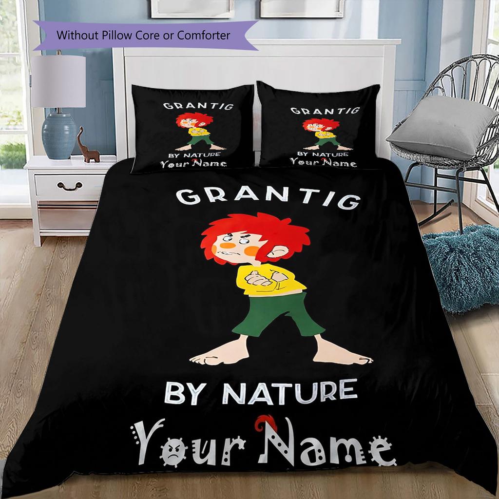 Adventure Hairland Custom Name Pattern Bedding Quilt Set Quilt Cover Pillowcase Home Birthday Gift(1 * duvet cover + 2 * pillowcase, without core)