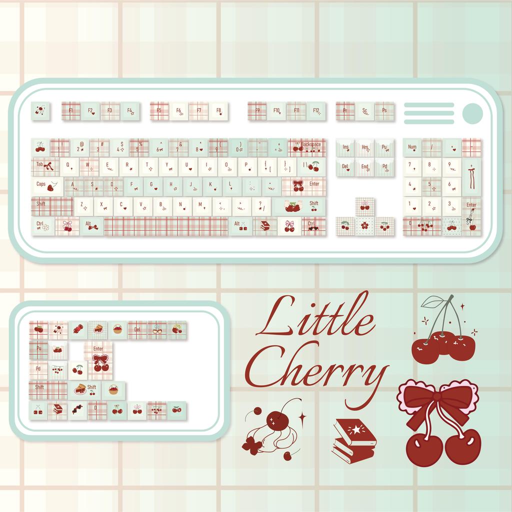 MAIMOOO Keycaps Korean Russian Cute Small Cherrys Light Green White Cherry Moa Pbt  Alice Layout For Aula Keyboard Keycaps