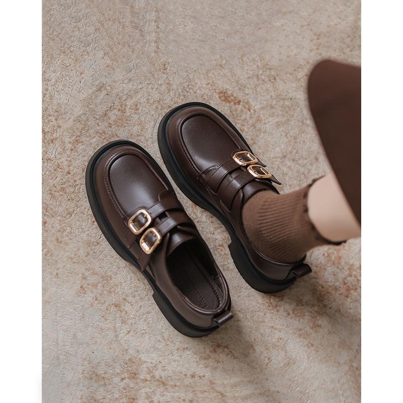 Fashion Women's Loafers 2025 Spring New Black Leather Shoes Platform British Style Sneakers for Women Trendy Casual Womens Shoes Zapatos