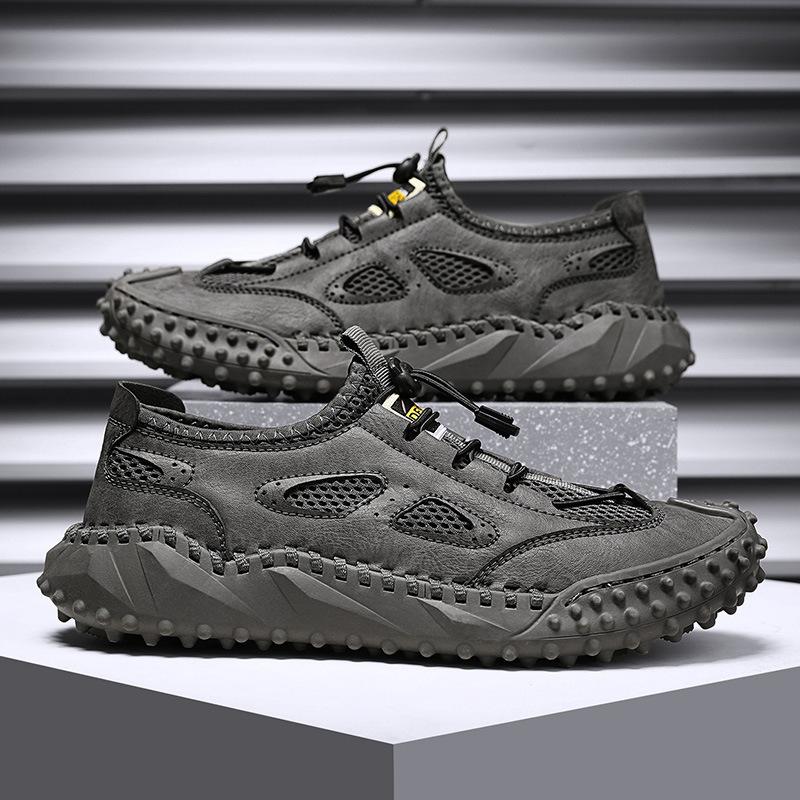 

Amazon summer large size hand-stitched foot cover casual shoes men s breathable and versatile never degummed mesh shoes 46 сірий колір