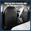 Seat Kick Pad for Tesla Model 3/Y/3+ Highland Car Leather Anti Kick Pad Child Anti Dirty Protector Cover Interior Accessories