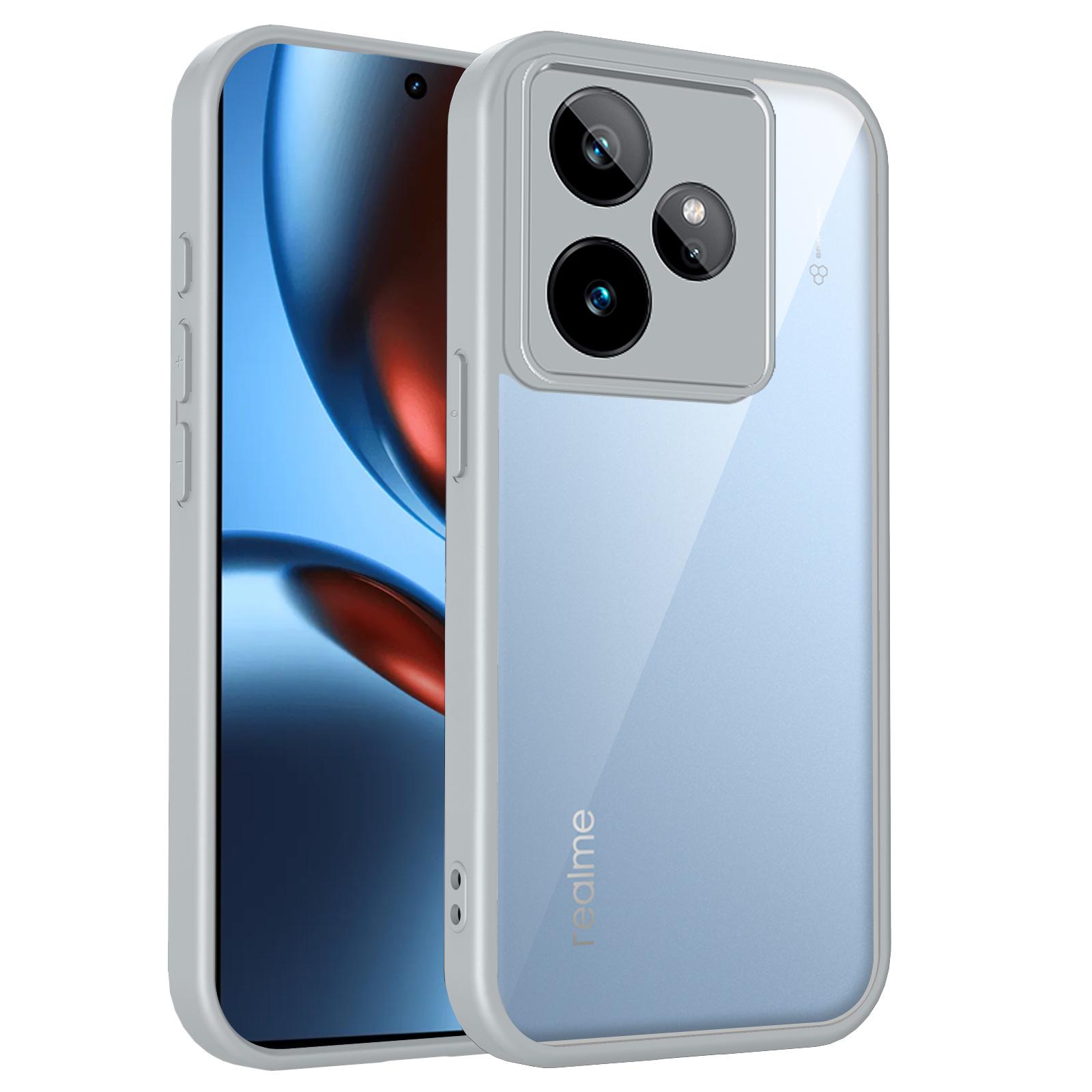 

Чехол для Realme GT 7 RMX5061 с воздушной подушкой, противоударный силиконовый бампер, прозрачная матовая задняя крышка, жесткий чехол для Realme GT 7T GT7T RMX5085 Pc + tpu&Realme GT 7 серый