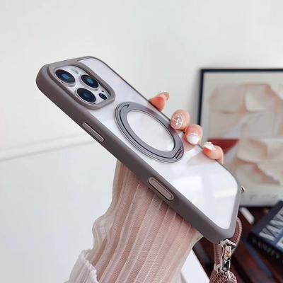 Průhledný magnetický kryt na telefon s popruhem přes rameno pro iPhone 16 Pro Max Plus 15 14 13 pro MagSafe Neviditelný držák