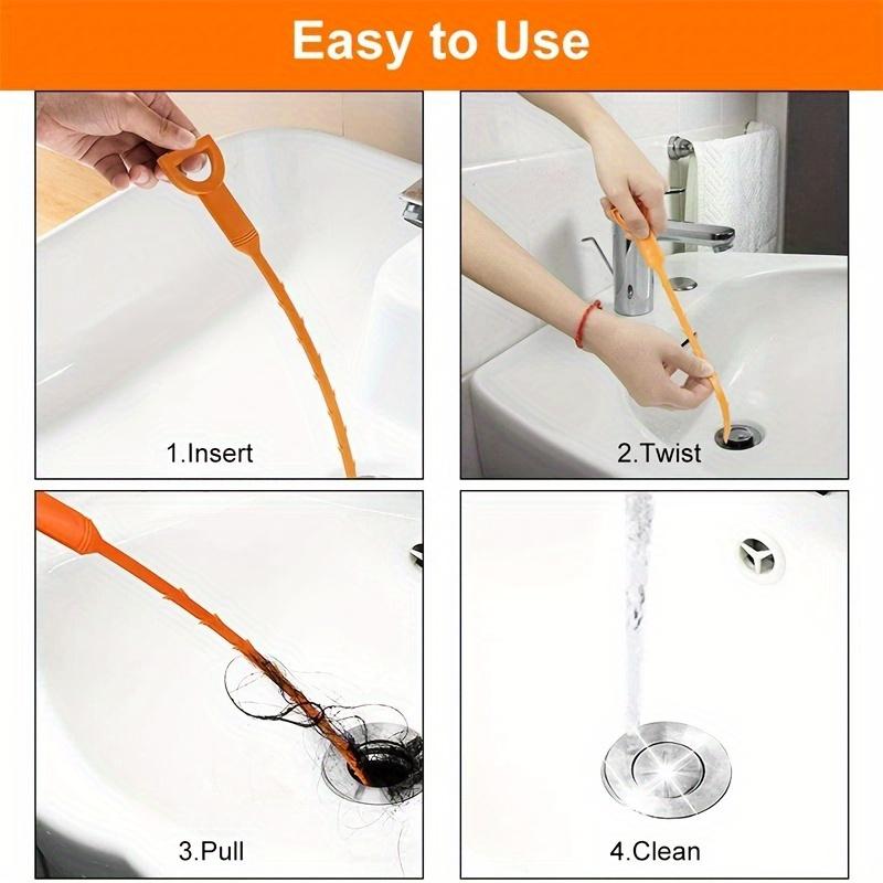 Durable Plastic Instant Drain Clog Remover, Shower, Sink, Easy-to-Use Home Maintenance Accessory for Hair and Dirt Cleaning