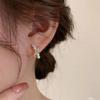 Zircon cross pearl ear clips women's niche design exquisite gentle stud earrings fashion light luxury temperament no pierced earrings