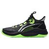 Li Ning Combat Low Abrasion Resistant Slip Resistant Low Top Performance Basketball Shoes Men's Black Green ABPR027-1
